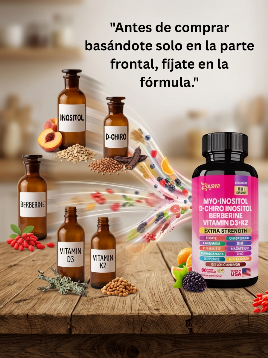 MYO HARMONY COMPLEX — Myo-Inositol + D-Chiro + Berberina + D3 + K2 · 90 cápsulas