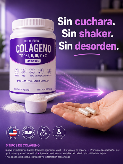 Multi Collagen 5 — Péptidos de Colágeno Tipos I, II, III, V y X
