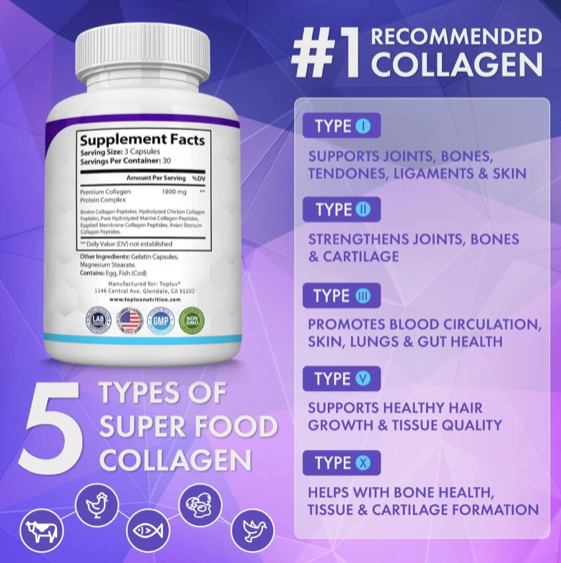 Multi Collagen 5 — Péptidos de Colágeno Tipos I, II, III, V y X